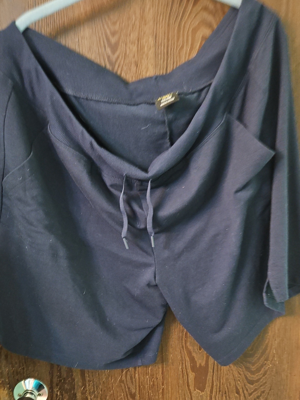 Athletic Works Navy Blue Ribbed Collar Top